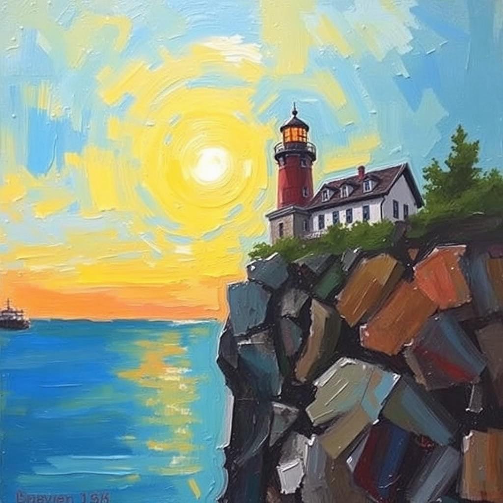 Split Rock, First Light by Daniel Ostrom